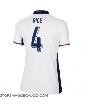 Inghilterra Declan Rice #4 Maglia Gara Casa Repliche Europei 2024 Donna